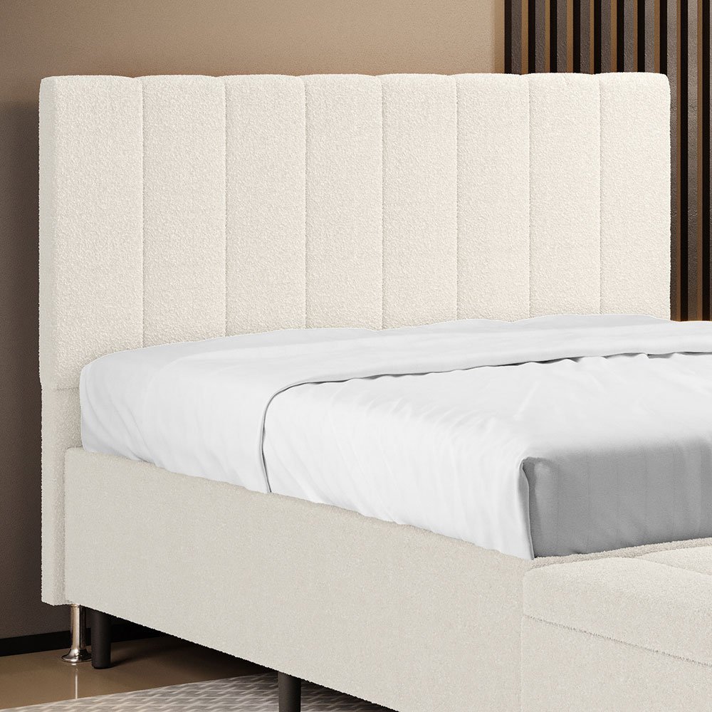 Cabeceira Nashira 160 / N-037 Bouclê Off White Aradecor