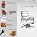 Ver imagem 4 de Poltrona do Papai Reclinável Elétrica Bimotor Alabama com Massagem Aquecimento Entrada Usb Pu Carame