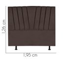 Ver imagem 3 de Cabeceira Estofada Cama Box King Bélgica 195cm Suede Marrom