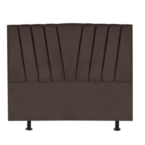 Cabeceira Estofada Cama Box King Bélgica 195cm Suede Marrom