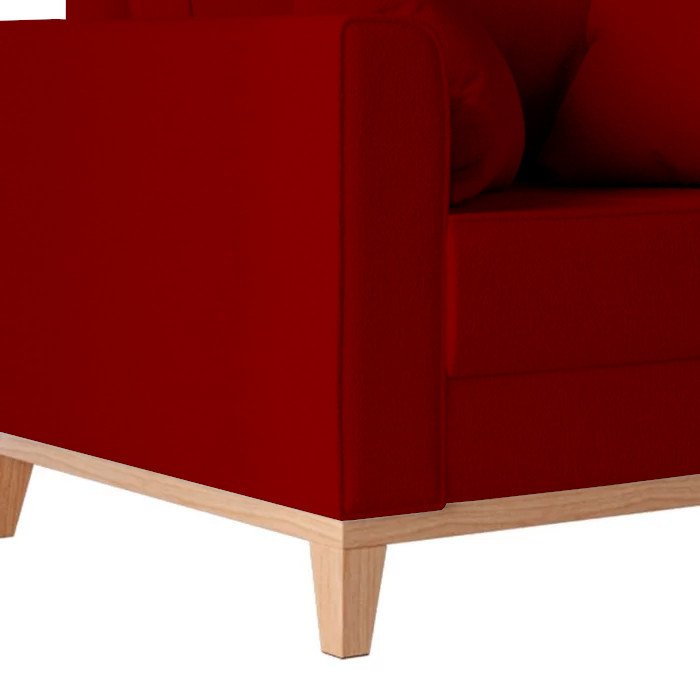 Poltrona Decorativa Pes e Base em Madeira Beny Veludo Marsala - 4