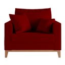 Ver imagem 3 de Poltrona Decorativa Pes e Base em Madeira Beny Veludo Marsala