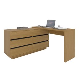 Mesa para Escritório Diretor em L 6 Gavetas Oring Cabecasa - 9