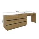 Ver imagem 5 de Escrivaninha em L ou Reta 140cm 6 Gavetas Oring CabeCasa MadeiraOriginals