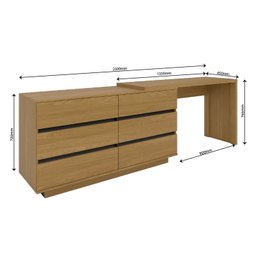 Mesa para Escritório Diretor em L 6 Gavetas Oring Yescasa - 3