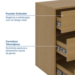 Mesa para Escritório Diretor em L 6 Gavetas Oring Cabecasa - 6