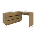 Ver imagem 4 de Escrivaninha em L ou Reta 140cm 6 Gavetas Oring CabeCasa MadeiraOriginals