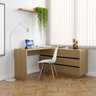 Escrivaninha em L ou Reta 140cm 6 Gavetas Oring CabeCasa MadeiraOriginals - 1