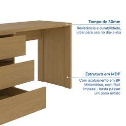 Mesa para Escritório Diretor em L 6 Gavetas Oring Cabecasa - 7