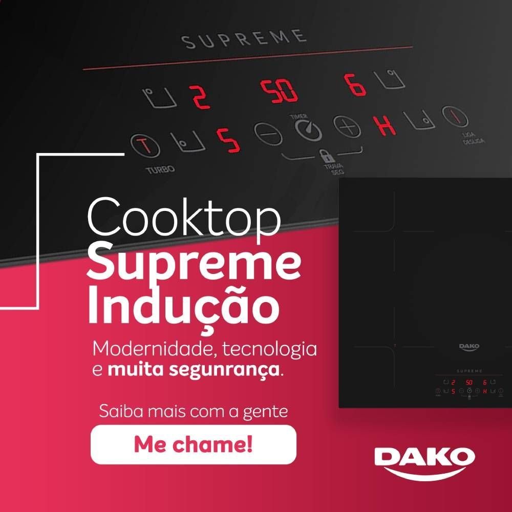 Cooktop de Indução Dako Supreme 4 Bocas Vitrocerâmico Touch 220v - 11
