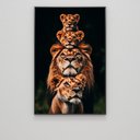Ver imagem 3 de Quadro Decorativo Familia de Leão Leoa com Dois Filhotes Vertical Sala Quarto Casa Escritório