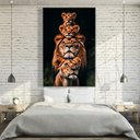 Ver imagem 1 de Quadro Decorativo Familia de Leão Leoa com Dois Filhotes Vertical Sala Quarto Casa Escritório
