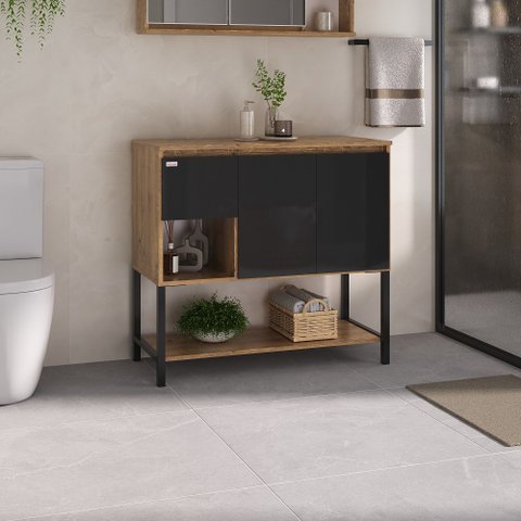 Balcão Armário para Banheiro Apollo 90 com Pés - Fabribam Gabinetes