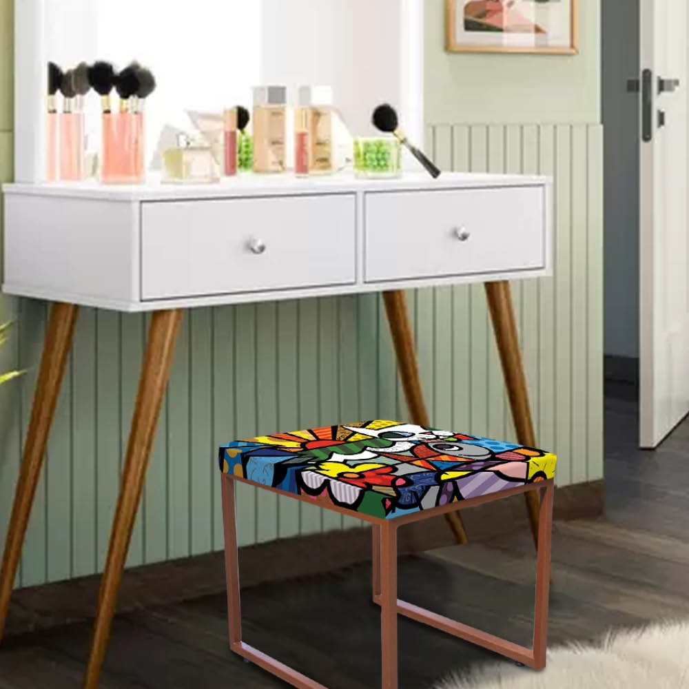 Kit 10 Puff Banqueta Stan Para Penteadeira Sala De Jantar Industrial Ferro Bronze Romero Brito AH17 - 2
