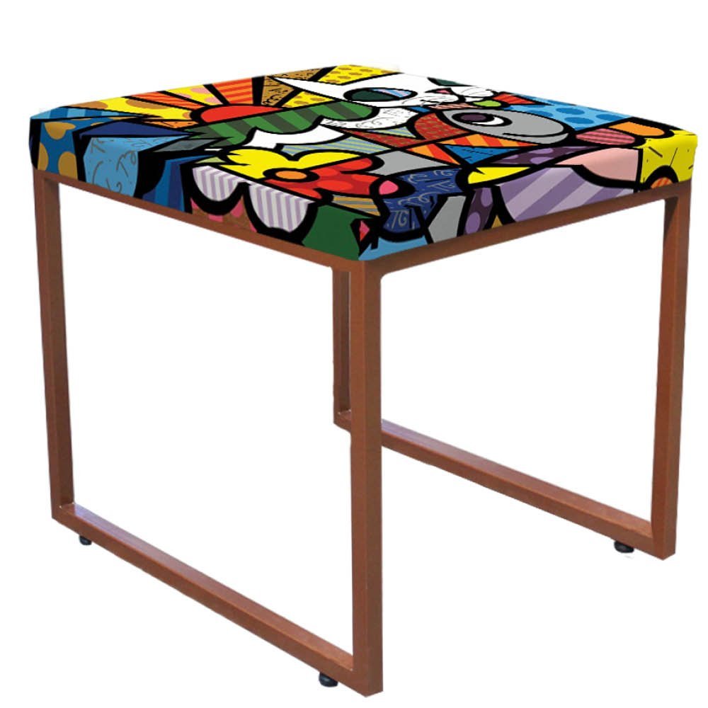 Kit 10 Puff Banqueta Stan Para Penteadeira Sala De Jantar Industrial Ferro Bronze Romero Brito AH17 - 3