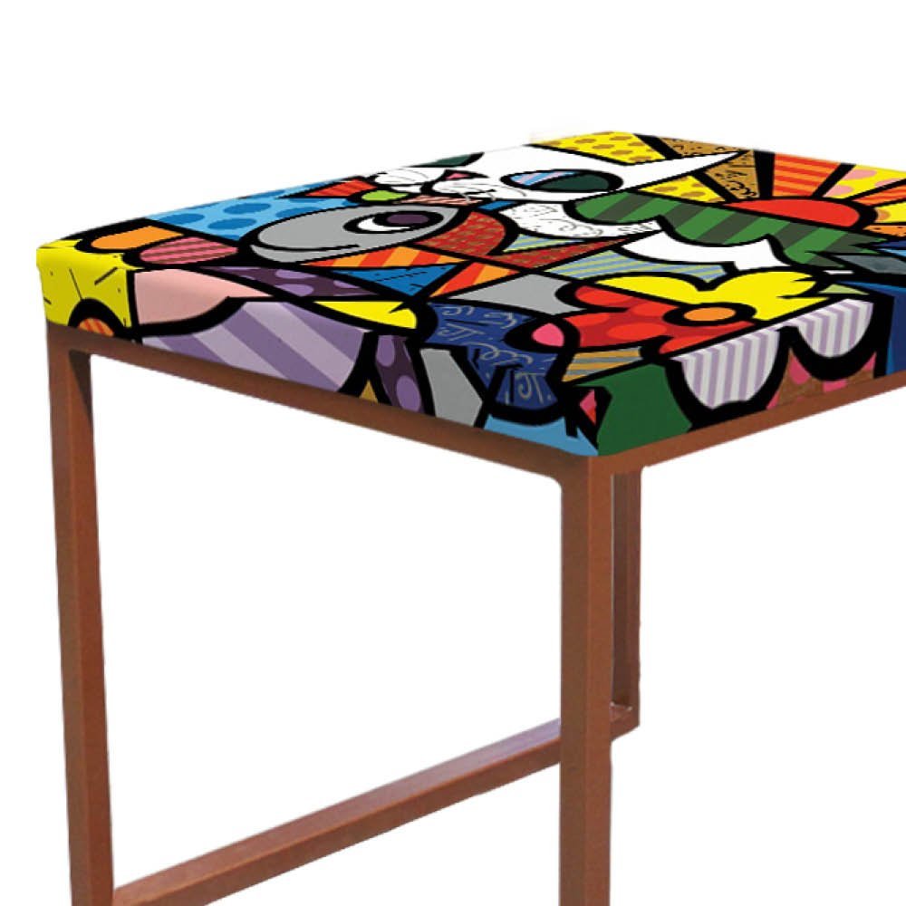 Kit 10 Puff Banqueta Stan Para Penteadeira Sala De Jantar Industrial Ferro Bronze Romero Brito AH17 - 4