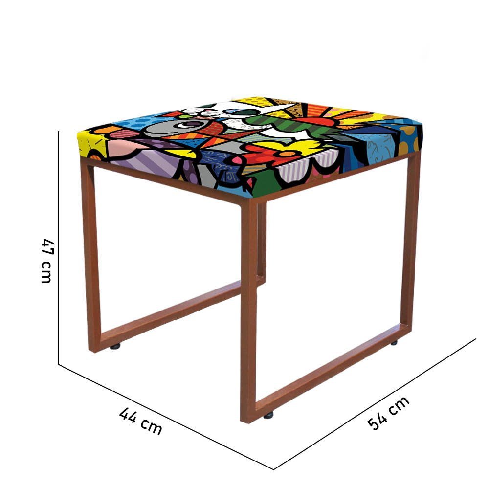 Kit 10 Puff Banqueta Stan Para Penteadeira Sala De Jantar Industrial Ferro Bronze Romero Brito AH17 - 6