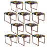 Kit 10 Puff Banqueta Stan Para Penteadeira Sala De Jantar Industrial Ferro Bronze Romero Brito AH17 - 1