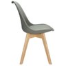 Cadeira Charles Eames Leda Luisa Saarinen Design Wood Estofada Base Madeira - Cinza - 2