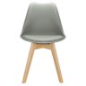 Cadeira Charles Eames Leda Luisa Saarinen Design Wood Estofada Base Madeira - Cinza - 3