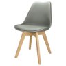 Cadeira Charles Eames Leda Luisa Saarinen Design Wood Estofada Base Madeira - Cinza - 1