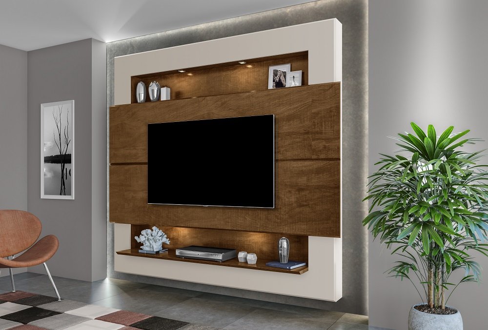 painel de tv suspenso para sala com led tv até 75 polegadas - 2