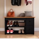 Ver imagem 2 de Sapateira Multifuncional Princesa 2 Gavetas - G4 Magazine - Preto/ Freijó