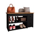 Ver imagem 3 de Sapateira Multifuncional Princesa 2 Gavetas - G4 Magazine - Preto/ Freijó