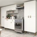 Ver imagem 1 de Armário de Cozinha Modulada Completa Compacta Balcão Madrid Branco 4 - Rosafor