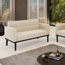 Ver imagem 2 de Sofá Namoradeira 2 Lugares Base de Madeira Preto Elisa Suede D03 - D’Rossi