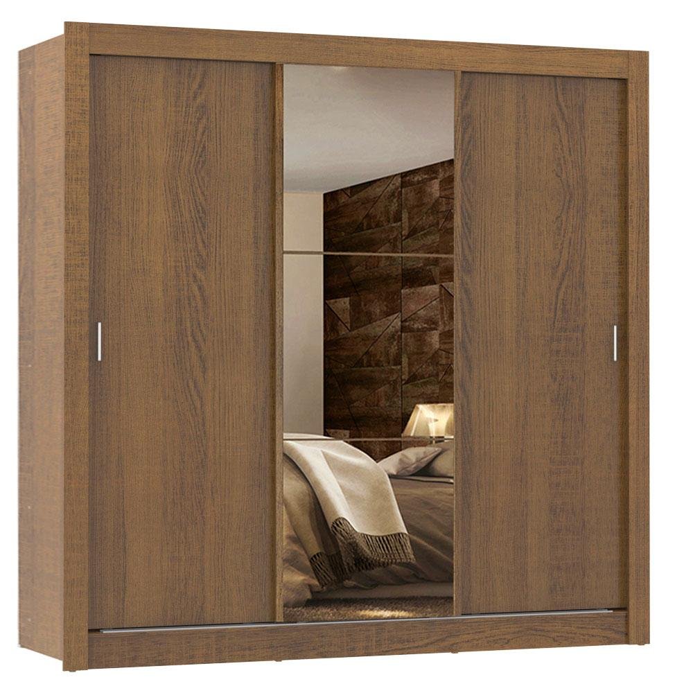 Guarda Roupa Casal Madesa Lyon Plus 3 Portas de Correr com Espelho 4 Gavetas - 3