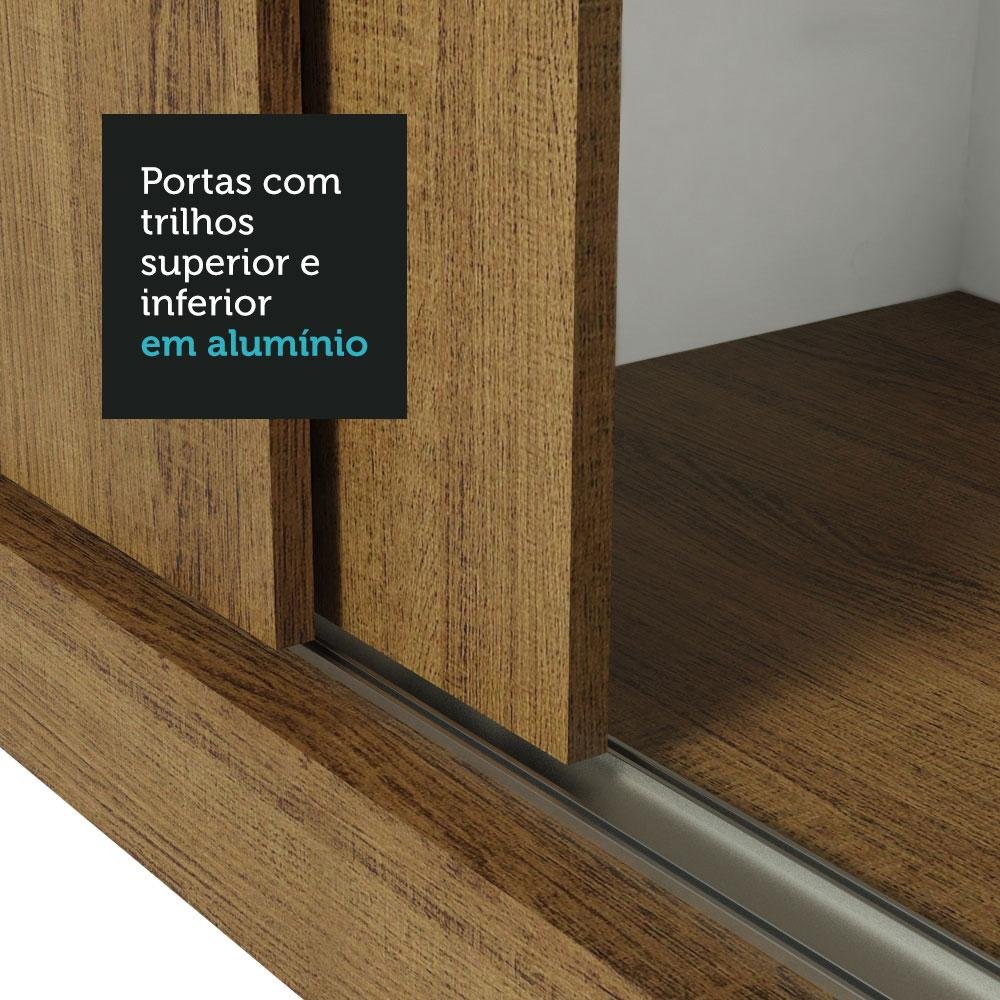 Guarda Roupa Casal Madesa Lyon Plus 3 Portas de Correr com Espelho 4 Gavetas - 8