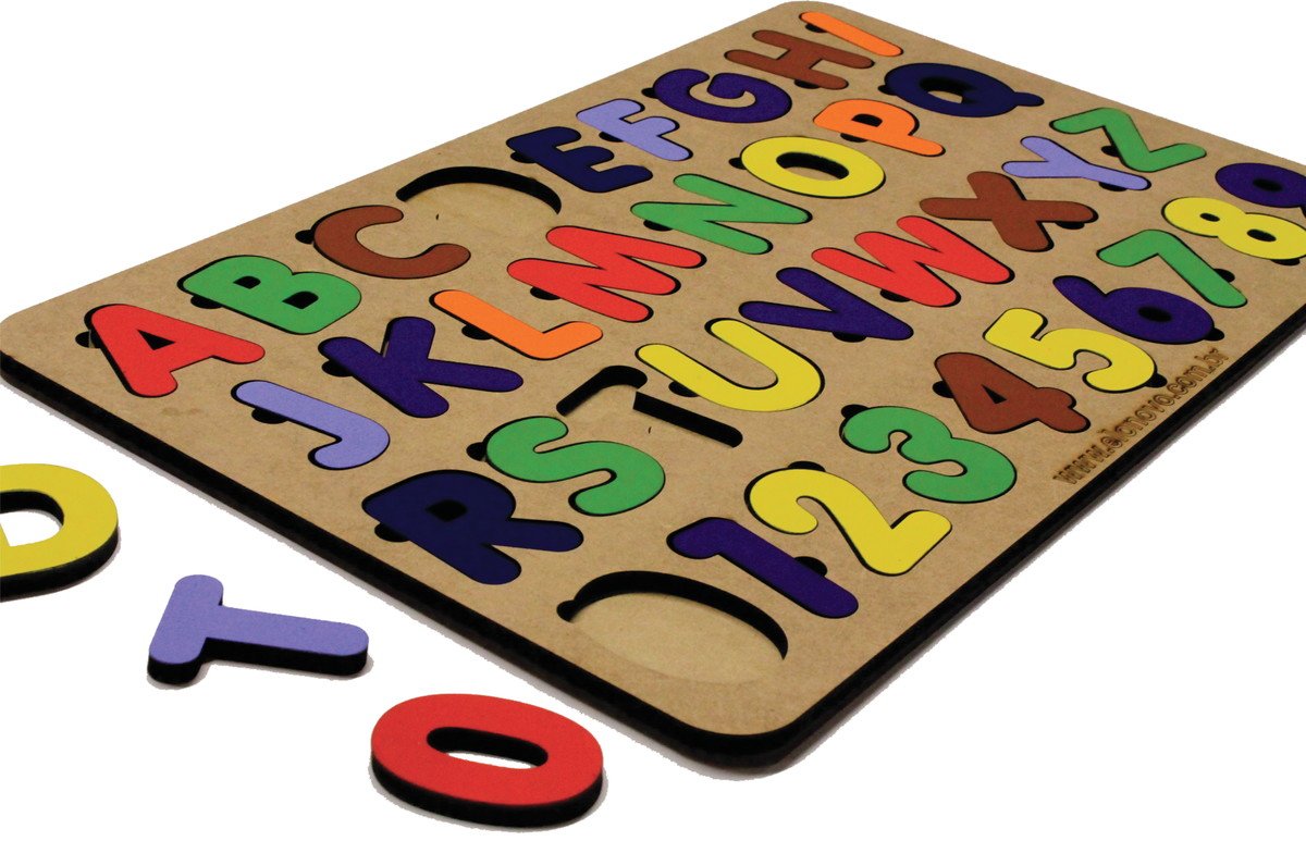 Tabuleiro Alfabeto + Números Brinquedo Educativo Cognitivo - MX ESPAÇO DA MAGICA - 2