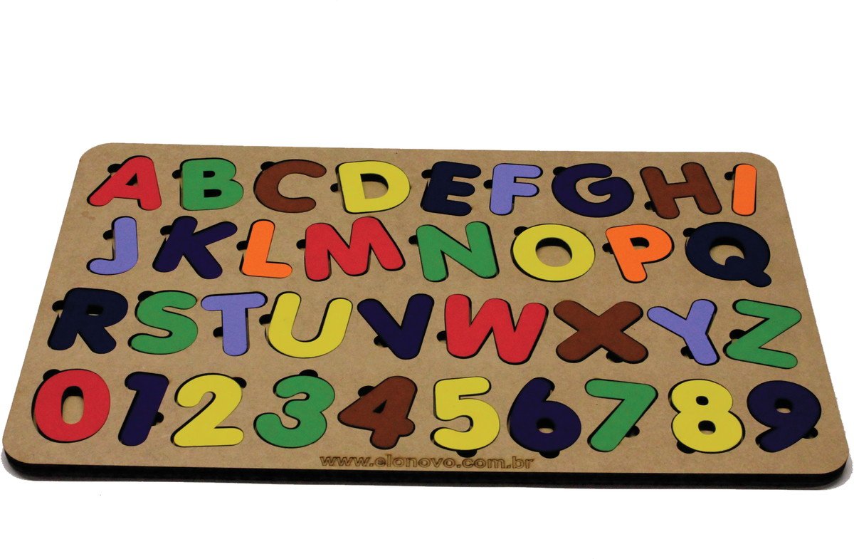 Tabuleiro Alfabeto + Números Brinquedo Educativo Cognitivo - MX ESPAÇO DA MAGICA
