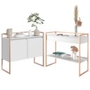 Ver imagem 1 de Conjunto Buffet Compacto e Aparador Industrial Branco Cobre