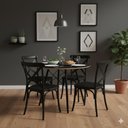 Ver mais imagens de Mesa Eames Black 90cm + 4 Cadeiras Paris Lisa La Mobilia