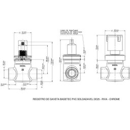 Registro Tipo Gaveta Docol BaseTec PVC Riva 25mm - 2