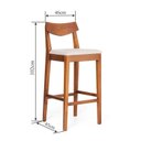 Ver imagem 5 de Kit 2 Banquetas de Madeira Maciça Loop Linho