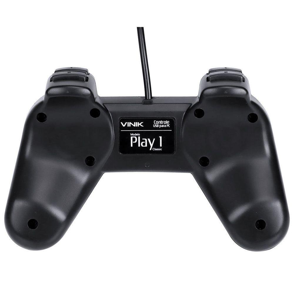 Controle Pc Usb Ps1-playstation 1 Preto - Retrô - Vinik Play 1 Preto - 3