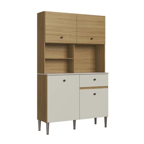 Armário de Cozinha 4 Portas 1 Gaveta Ac3410 Ipê/cristalo - Decibal