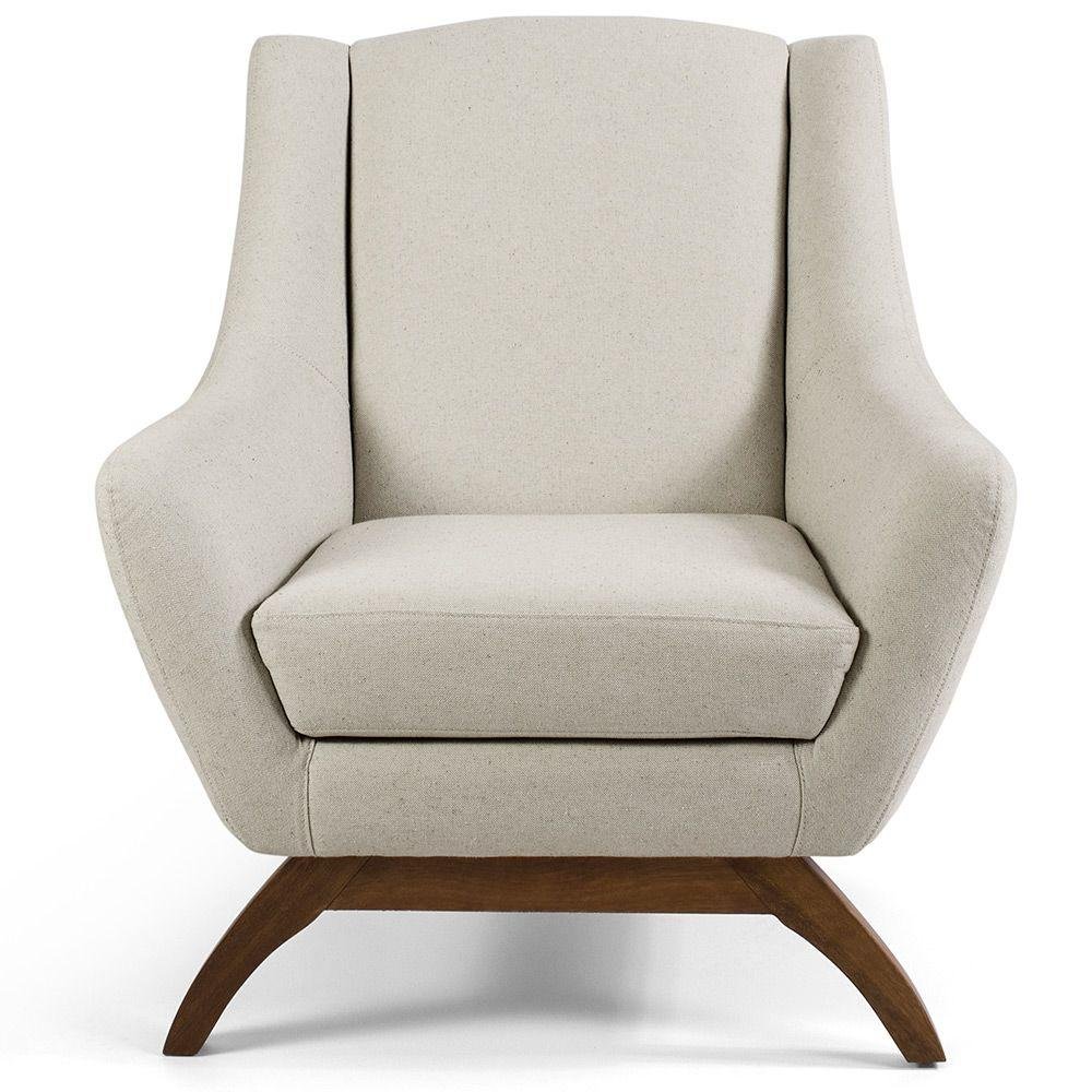 Poltrona Decorativa Fixa Base de Madeira Juliet D02 Algodão Bege C-370 - Lyam Decor - 2