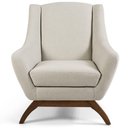 Ver imagem 2 de Poltrona Decorativa Fixa Base de Madeira Juliet D02 Algodão Bege C-370 - Lyam Decor