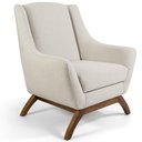 Ver imagem 1 de Poltrona Decorativa Fixa Base de Madeira Juliet D02 Algodão Bege C-370 - Lyam Decor