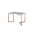 Ver imagem 3 de Mesa Industrial Base Ferro Cobre em V Tampo 137x90 Branco 4 Cadeiras Eames Madeira Assento Preto