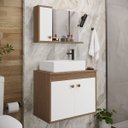 Ver imagem 1 de Conjunto Gabinete para Banheiro Pratiko Avelato Branco - Rede Móveis