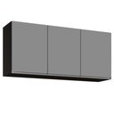 Ver imagem 1 de Armário de Cozinha Aéreo 120cm 3 Portas Virgínia Preto/cinza - Lumil