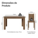 Ver imagem 3 de Conjunto Sala de Jantar Amora Mesa Tampo de Madeira 4 Cadeiras Rustic/Crema/Bege Marrom Madesa