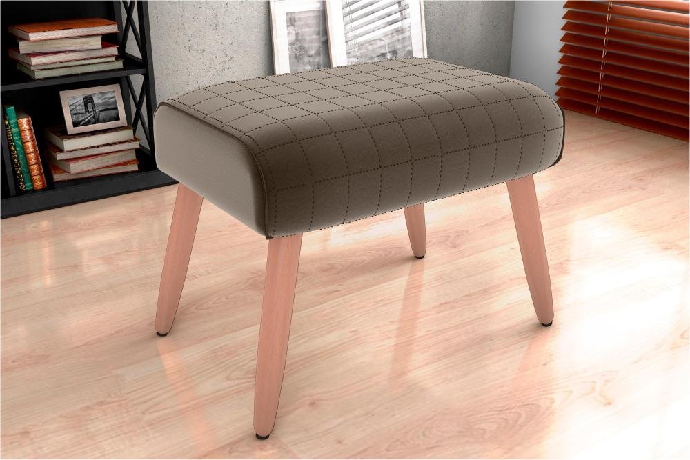Puff Decorativo Descanso Barcelona Sala Veludo Marrom Matrix Original - 2