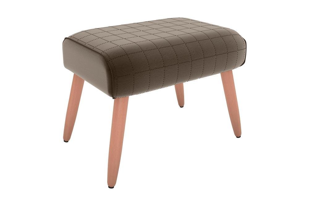Puff Decorativo Descanso Barcelona Sala Veludo Marrom Matrix Original - 1