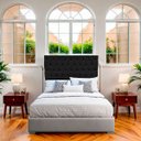 Ver imagem 2 de Cabeceira Estofada com Capitonê para Cama de Casal 160 Mirage Suede
